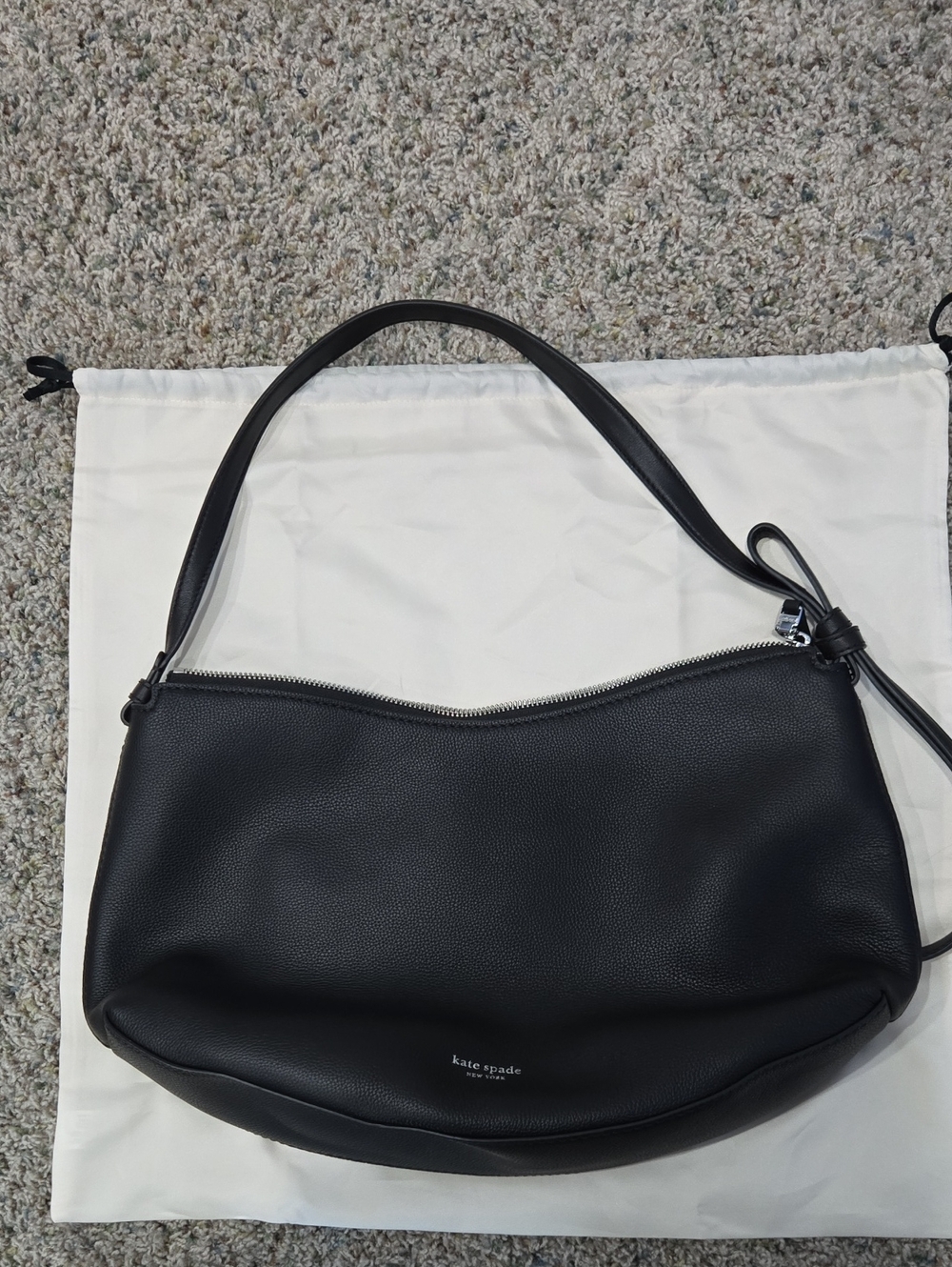 kate spade Black Pebbled Leather Shoulder Hobo
